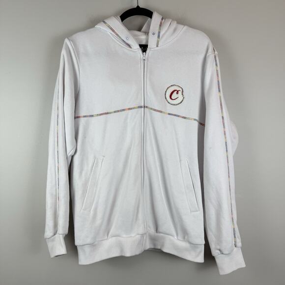 CookiesSF C Bite Clothing Original Logo White Zip Up Hoodie Medium Embroidered - Picture 1 of 10